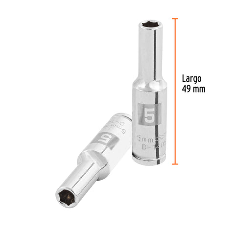 Dado largo de 5 mm, 6 puntas, cuadro 1/4', Truper | D-1405-LM | 100969