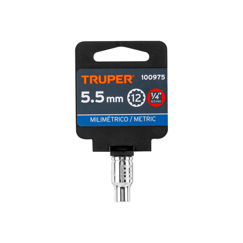 Dado de 5.5 mm, 12 puntas, cuadro 1/4', Truper | D-14055-BM | 100975