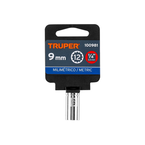 Dado de 9 mm, 12 puntas, cuadro 1/4', Truper | D-1409-BM | 100981