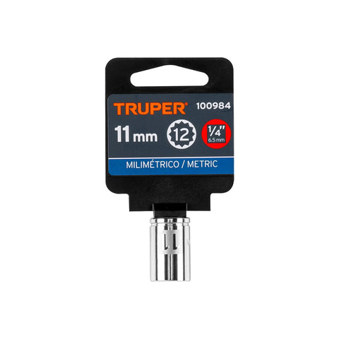 Dado de 11 mm, 12 puntas, cuadro 1/4', Truper | D-1411-BM | 100984