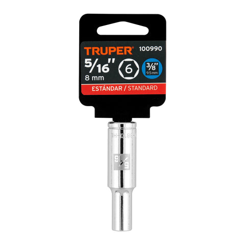 Dado largo de 5/16', 6 puntas, cuadro 3/8', Truper | D-3810-HL | 100990
