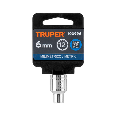 Dado de 6 mm, 12 puntas, cuadro 3/8', Truper | D-3806-M | 100996
