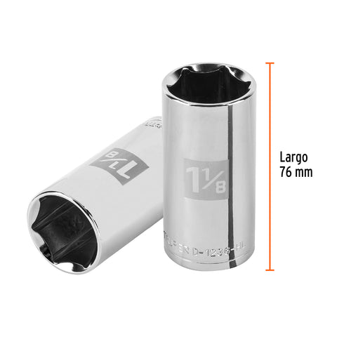Dado largo de 1-1/8', 6 puntas, cuadro 1/2', Truper | D-1236-HL | 100998
