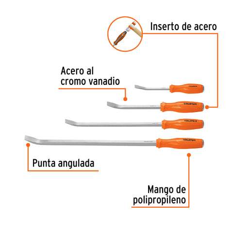 Juego con 4 barras de palanca, Truper | BAPA-J4 | 101047