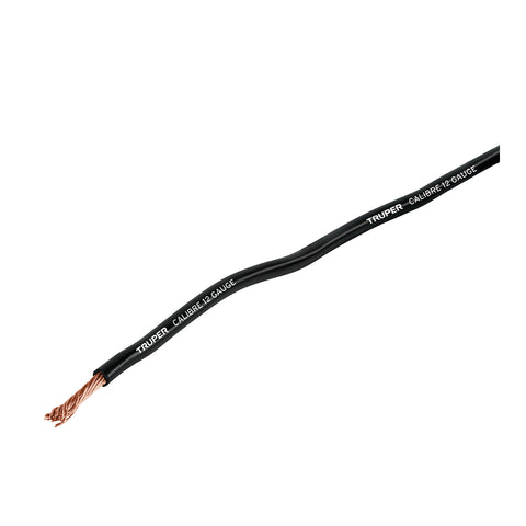Carrete con 3.5 m de cable primario negro calibre 12, Truper | CAPRI-12N | 101115