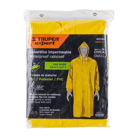 Gabardina impermeable triple capa, talla CH, Truper Expert | IMPER-S-X | 101130
