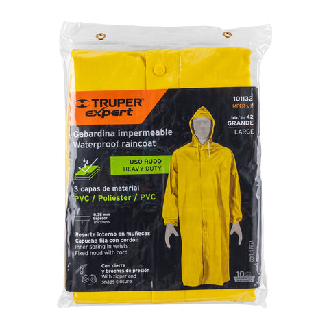 Gabardina impermeable triple capa, talla G, Truper Expert | IMPER-L-X | 101132
