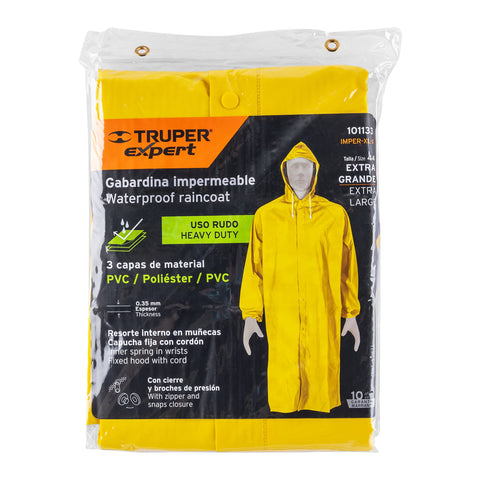 Gabardina impermeable triple capa, talla XG, Truper Expert | IMPER-XL-X | 101133
