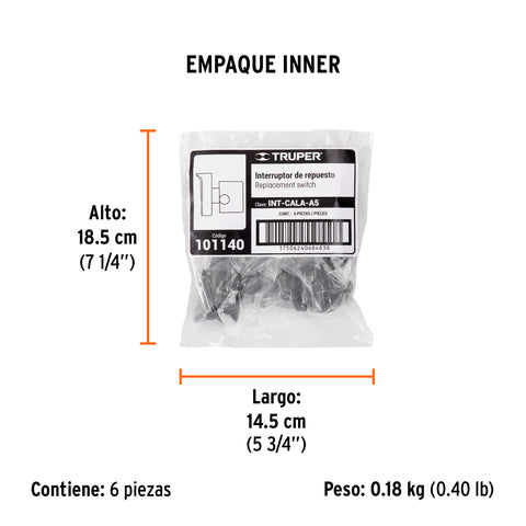 Interruptor de repuesto para CALA-A5, Truper | INT-CALA-A5 | 101140