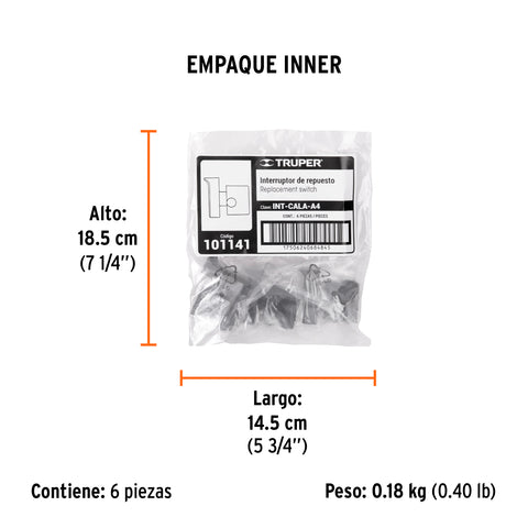 Interruptor de repuesto para CALA-A4, Truper | INT-CALA-A4 | 101141