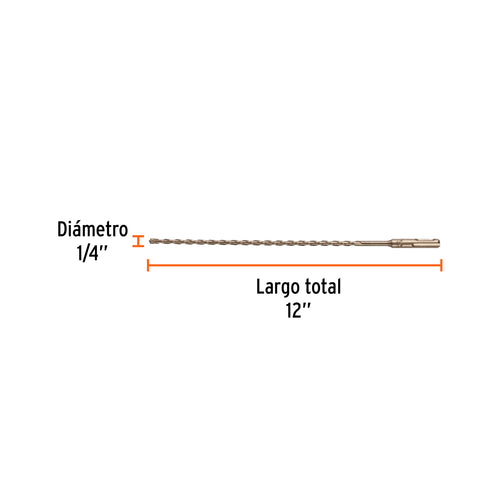 Broca SDS Plus 1/4 x 12', Truper | BS-1/4X12 | 101144