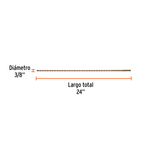 Broca SDS Plus 3/8 x 24', Truper | BS-3/8X24 | 101146