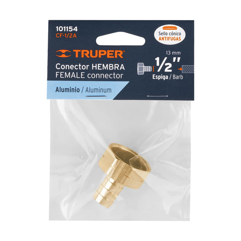 Conector 1/2' hembra de aluminio, Truper | CF-1/2A | 101154