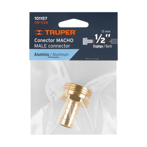 Conector 1/2' macho de aluminio, Truper | CM-1/2A | 101157