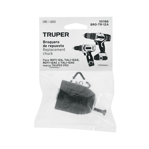 Broquero 3/8' sin llave, para máquinas inalámbricas, TRUPER | BRO-TR-12A | 101186