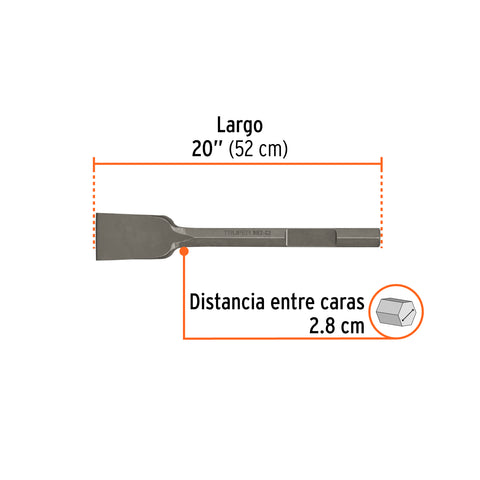 Cincel pala zanco hexagonal de 3' x 16', Truper | HEX-C2 | 101232