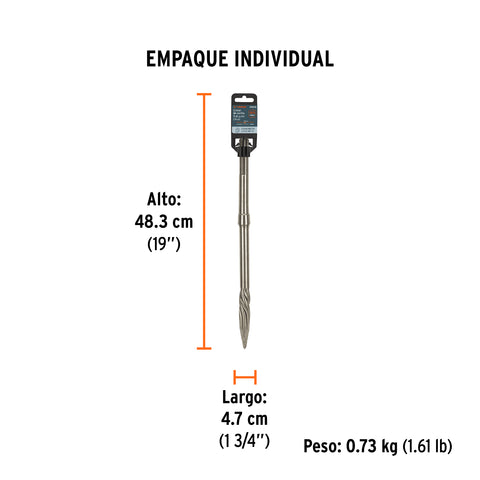 Cincel de punta SDS max de 16', Truper | SDM-P | 101236