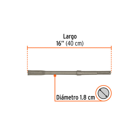 Cincel plano SDS max 1' x 16', Truper | SDM-C1 | 101237