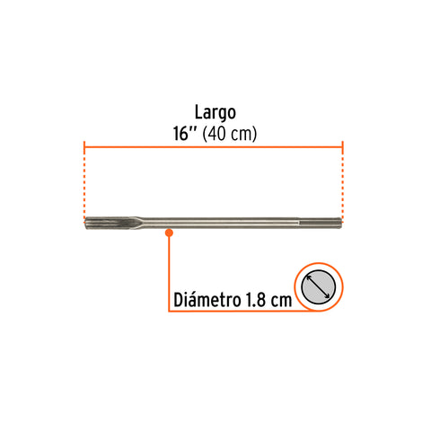 Cincel hueco para acanalado SDS max 7/8' x 16', Truper | SDM-C4 | 101239