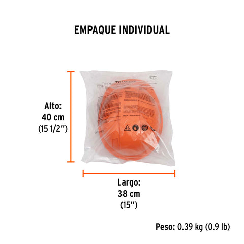 Casco de seguridad ventilado, ajuste de matraca, naranja | CAS-NI | 101256