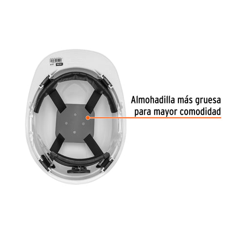 Casco de seguridad ventilado, ajuste de matraca, blanco | CAS-BI | 101258