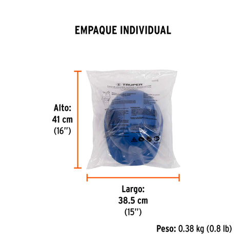 Casco de seguridad ventilado, ajuste de matraca, azul | CAS-ZI | 101259