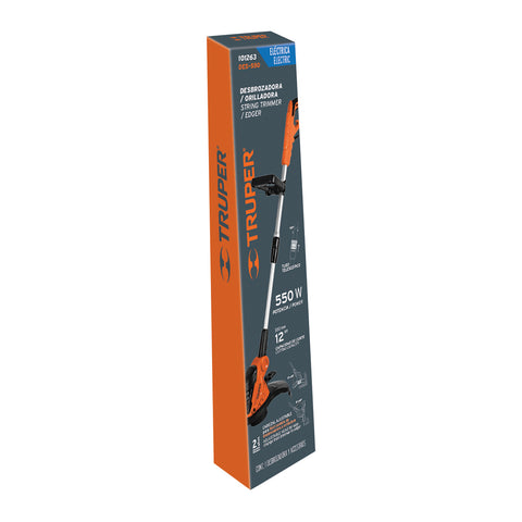 Desbrozadora eléctrica 550 W mango 'D', 13' corte, Truper | DES-550 | 101263