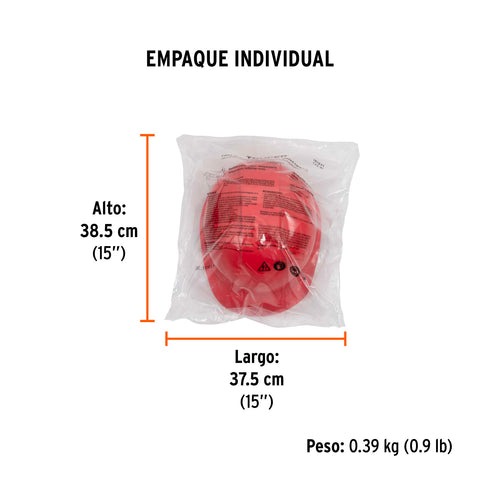 Casco de seguridad ventilado, ajuste de matraca, rojo | CAS-RI | 101271