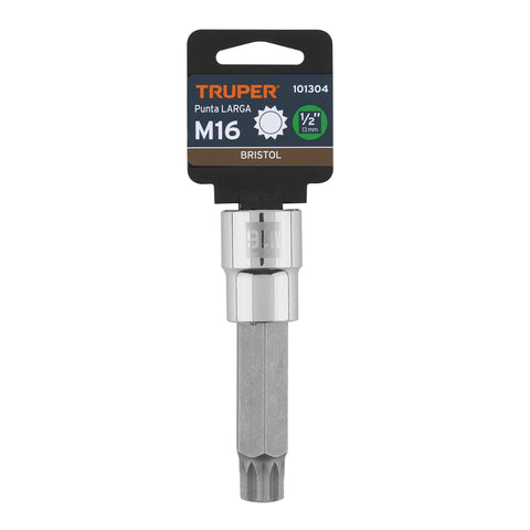 Dado punta larga bristol M16, cuadro 1/2', Truper | D-1216-BL | 101304