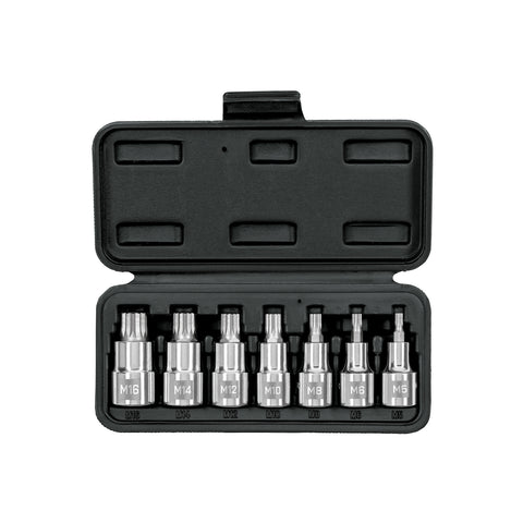 Juego de 7 dados cuadro 1/2' punta corta bristol, en estuche | JD-1/2X7-BC | 101305