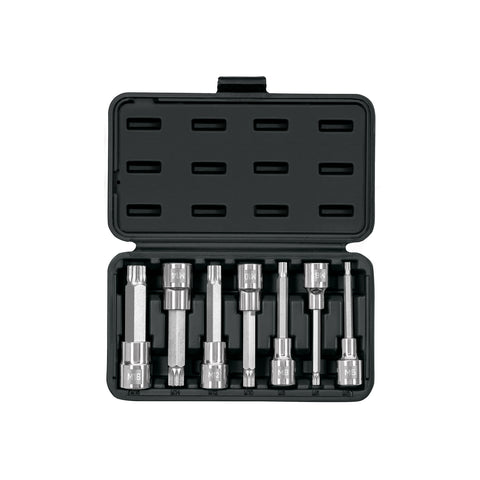 Juego de 7 dados cuadro 1/2' punta larga bristol, en estuche | JD-1/2X7-BL | 101306