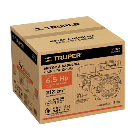 Motor a gasolina 6.5 HP, Truper | MOG-65 | 101327