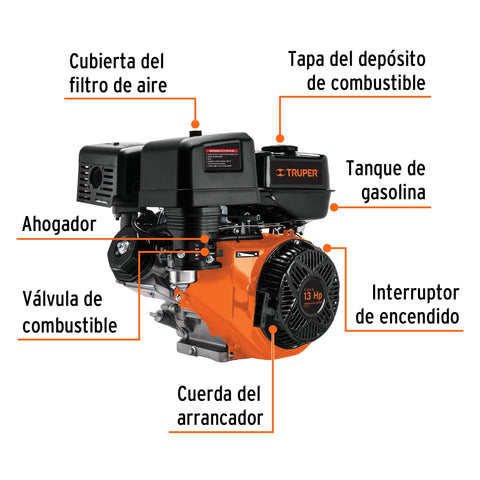 Motor a gasolina 13 HP, Truper | MOG-130 | 101329