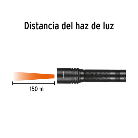 Linterna LED recargable, de aluminio, 340 lm, TRUPER | LIRA-130 | 101381