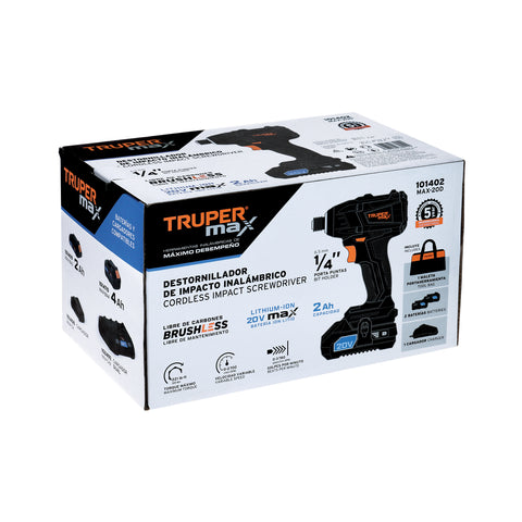 Destornillador de impacto, 20V, 2 baterías 2Ah, MAX | MAX-20D | 101402