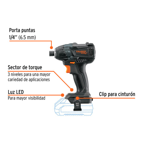 Destornillador de impacto, 20V, sin accesorios, MAX | MAX-20DS | 101406