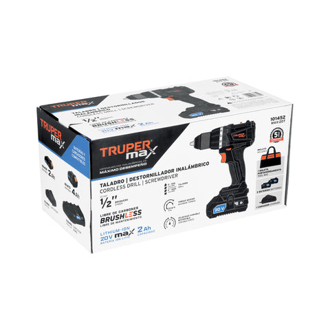 Taladro 1/2', 20V, 2 baterías 2Ah, MAX | MAX-20T | 101452