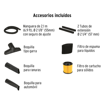 Aspiradora de sólidos y líquidos, 12 gal, plástica, TRUPER | ASP-12 | 101509