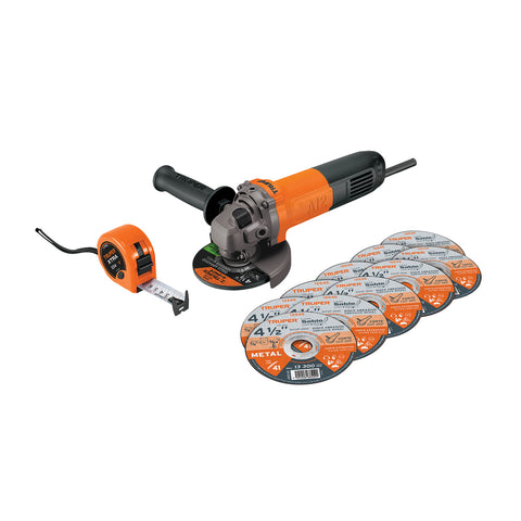 Combo esmeriladora 4-1/2', 700W, discos y flexómetro, PRO | COMBOE-4-1/2A12 | 101526