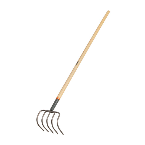 Cultivador forjado, 5 dientes, mango de madera 60', TRUPER | CUL-5 | 101543