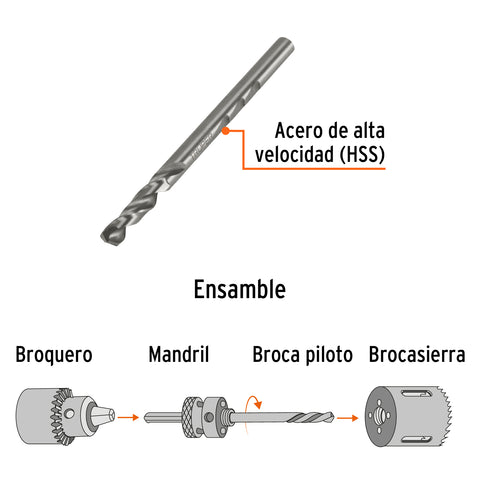 Broca piloto de 1/4' para brocasierras bimetálicas, Expert | MAND-BRB | 101580