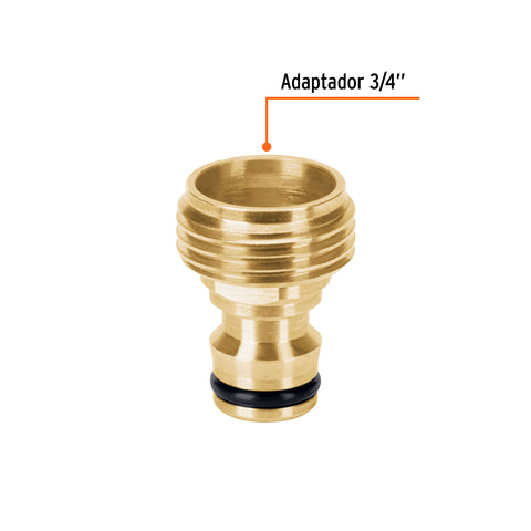 Conector 3/4' rápido macho de latón, sistema click, Truper | CLICK-MM | 101597