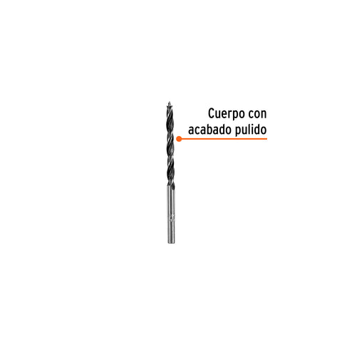 Broca con punta centradora para madera 3/16', TRUPER | BM-3/16 | 101629