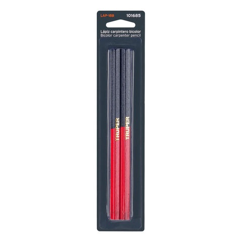 Blíster con 2 lápices 18 cm bicolor gruesos para carpintero | LAP-18B | 101685