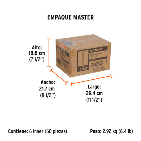 Blíster con 2 crayones de 12 cm industriales rojos, Truper | CRA-11R | 101687