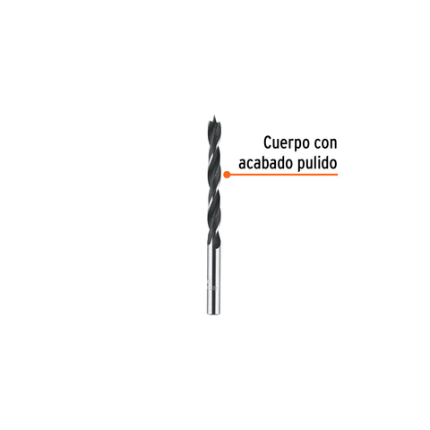 Broca con punta centradora para madera 1/4', TRUPER | BM-1/4 | 101691