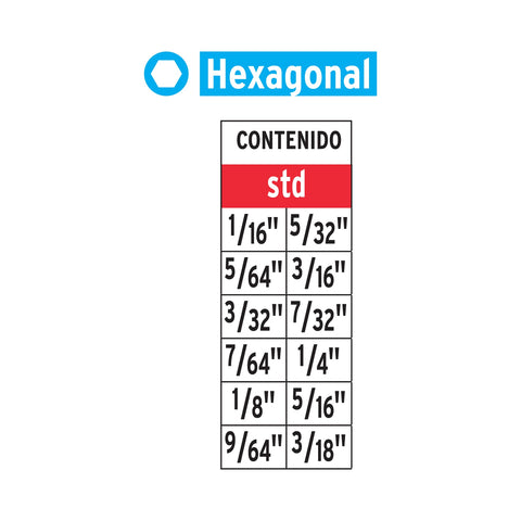 Juego de 12 puntas hexagonales std largo 2', Expert | PUDE-12H2P | 101710