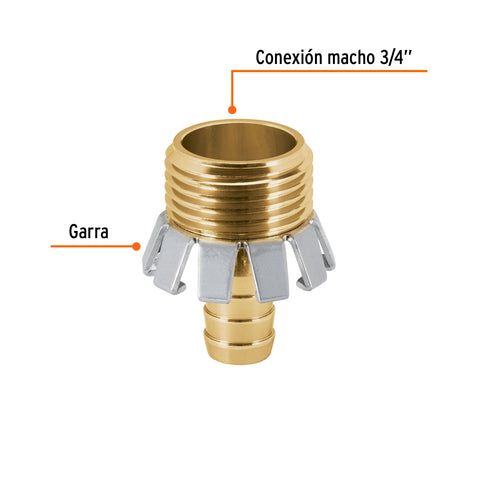 Conector 1/2' macho tipo garra de aluminio, Truper | CM-1/2AG | 101731