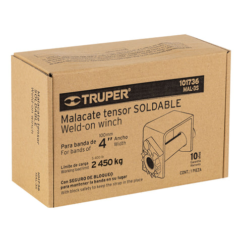 Malacate soldable para banda de 4' ancho, Truper | MAL-3S | 101736
