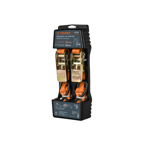 Juego de 2 sujetadores con matraca, carga máxima 408 kg | SU-400R | 101739